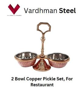 Copper twin bowl <b>pickle</b> set, Traditional copper, modern charm, Get your <b>pickle</b> fix fresh, Copper paired <b>pickle</b> bowls - Product Image 4