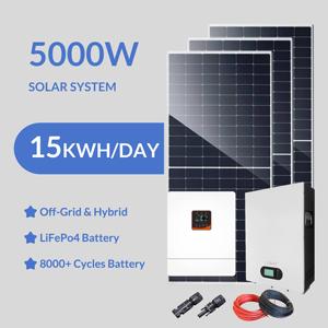 Đầy đủ Kit 5KW năng lượng mặt trời hệ thống điện MPPT điều khiển tùy chỉnh gắn hiệu quả cao năng lượng mặt trời hệ thống năng lượng - Product Image 1