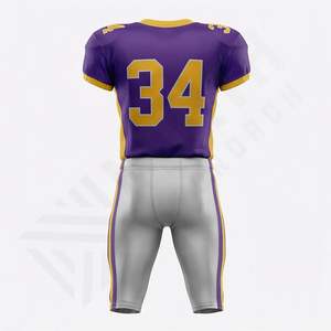 Maillot de football américain personnalisé pour adulte, grande taille, en polyester, vêtement de sport brodé, haut de performance - Product Image 2