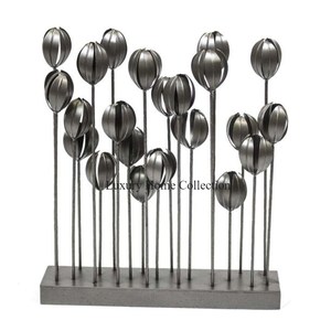 Moderne Meilleure Vente Métal Plaqué Or Hommes Et Femmes En Argent Poli Bague Ronde Moderne Art Créatif À La Main Décor À La Maison Accent - Product Image 2