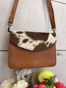 Sac à main en cuir de fourrure de vachette véritable élégant pour femmes et sac à provisions de style occidental - Product Image 2