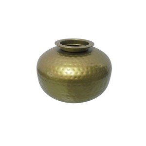 Florero martillado de hierro decorativo de metal, maceta de color marrón oscuro para decoración de jardín, hecho a mano a granel - Product Image 4