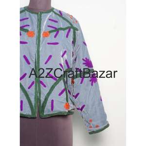 Handmade Embroidered Velvet <b>Women's</b> Winter <b>Jacket</b> Breathable Artisan Crafted Ethnic Wear <b>for</b> Autumn <b>Weddings</b> Party Events - Product Image 2