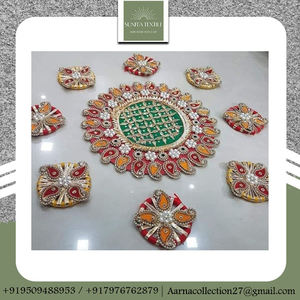 Multi-Color Eco-friendly Rangoli <b>Candle</b> Holder Mat Durable Non-Slip Easy Clean for Wedding Table Decorations Centerpieces - Product Image 2