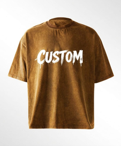 Camiseta de algodón 100% de alta calidad, peso pesado, personalizada, con lavado ácido, estilo vintage, desgastada por el sol, oversize, lisa. - Product Image 2