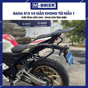 M-Biker Vit Nam Yamaha R15 V4 Porte-bagages avec suspension arrière, sacoches latérales, cadre en cuir/nylon/aluminium, précision CNC - Product Image 4