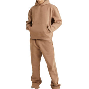 Ensemble survêtement pour homme, veste et pantalon de jogging, polyester respirant, sweat à capuche zippé et pantalon à revers à la taille pour l'entraînement en salle de sport, respirant - Product Image 1