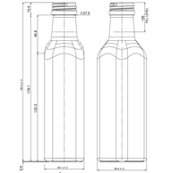 Bouteille d'huile en verre Flint Marasca de 250ml