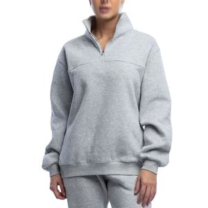 เสื้อฮู้ดดี้ผ้าฝ้ายเรียบแบบใหม่ล่าสุด สกรีนโลโก้ตามสั่ง ทรงโอเวอร์ไซส์ สำหรับผู้หญิง แบบซิป 14 เสื้อฮู้ดดี้ผู้หญิง - Product Image 1