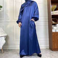 Nouvelle Abaya en Satin de Soie pour Femmes de Meilleure Qualité Robe Musulmane Ethnique Modeste Robe de Bal Silhouette avec Taille Naturelle pour les USA - Product Image 5