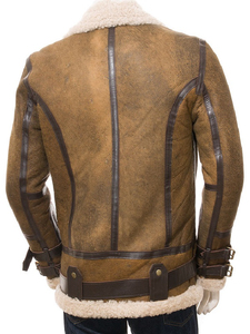 Turn Down Faux Col En Fourrure Veste En Cuir De Shearling En Gros Vestes En Shearling Fabriquées En Usine - Product Image 6