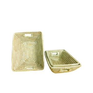 Feuille de datte naturelle écologique Kusum panier tissé poignée sculptée outils de cuisine exportation directe de l'usine en paille - Product Image 1