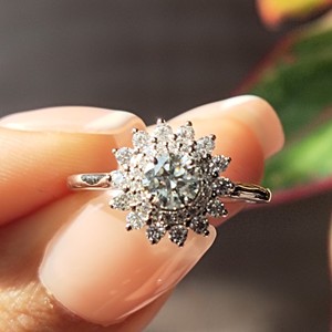 Anillo de diamante de corte redondo de alta calidad de oro de 14K, anillo de compromiso de boda CVD para unisex con certificado IGI, anillos finos - Product Image 1