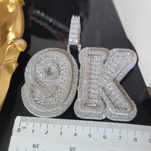 925 argent luxe diamant pendentif haute sur demande entièrement glacé breloque personnalisée pour hommes femmes Style Vintage plaqué or bijoux en laiton - Product Image 4