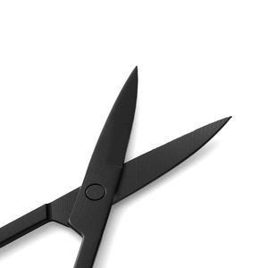 Ensemble de ciseaux à cils et de pincettes à sourcils en acier inoxydable noir avec pointe pointue et logo personnalisable pour la coupe, vente en gros - Product Image 5