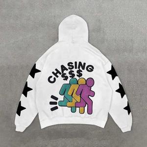 Fabricant Boxy Pull unisexe surdimensionné Couleur solide Logo personnalisé Broderie Sweat-shirt Rhinestone Puff Print Cotton Hoodie - Product Image 4