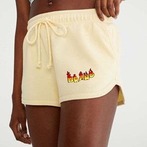 Meilleure qualité Shorts pour femmes fermeture à cordon Quickdry 100% coton matériel léger impression de Logo personnalisé - Product Image 6