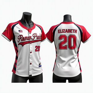 Uniforme de equipo de béisbol de poliéster de malla transpirable con estampado digital totalmente personalizado - Product Image 3