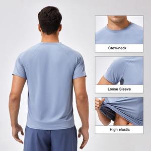 Camiseta holgada de cuello redondo para correr con logotipo personalizado para hombre, camiseta informal transpirable de secado rápido - Product Image 6