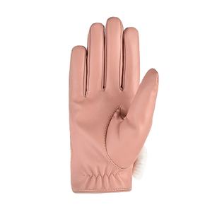 Guantes de Piel de Oveja para Mujer, Guantes de Invierno de Cuero Auténtico con Pelo de Conejo, Venta al Por Mayor - Product Image 2