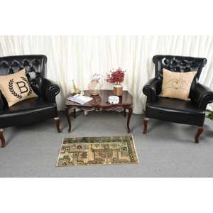 Tapis en laine turque vintage 1.6x2.9ft Style classique marron vert Patchwork Design Latex support grande surface salon tapis nouveau - Product Image 3