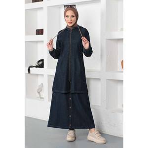 Conjunto de Dos Piezas de Mezclilla Largo Estilo Casual con Capucha, 100% Algodón, para Reino Unido - Product Image 4