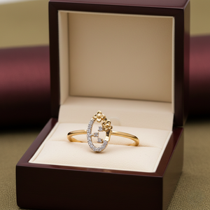 แหวนเพชรลายดอกไม้สไตล์วินเทจสีโรสโกลด์ดีไซน์ใหม่สำหรับผู้หญิงและเด็กผู้หญิง-ของขวัญวันครบรอบสุดอินเทรนด์ - Product Image 4