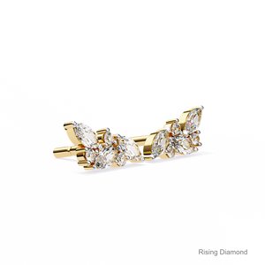 Pendientes de diamantes cultivados en laboratorio de corte redondo y marquesa, regalo de aniversario de oro blanco certificado con diamante CVD - Product Image 4