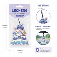 Désodorisant de voiture personnalisé super puissant en gros, carte parfumée suspendue avec personnage d'anime mignon et boîte de présentation de comptoir