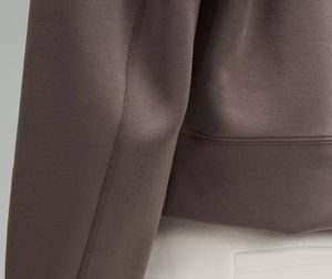 Sudaderas de mujer de felpa con estampado de logotipo personalizado, sudadera recortada de cuello redondo, sudadera Lisa holgada suave de algodón - Product Image 6