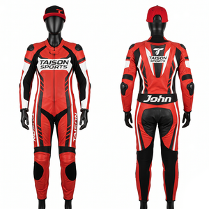 Premium 900 GSM Cowhide Leather Downhill Longboarding Suit Olive Black Panel Design Embossed Printed Custom Logo - Product Image 6