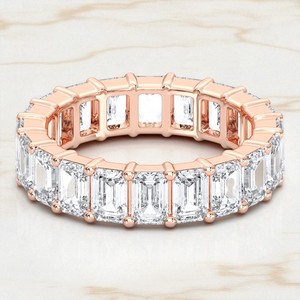 4.80 Carat Radiant Cut Moissanite E-F/VVS-VS Solid Gold Full Eternity Pave <b>Set</b> Wedding <b>Ring</b> <b>for</b> <b>Women</b> - Product Image 5