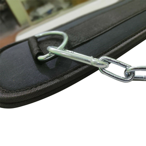 Ceinture en nylon de fitness arrière EVA de 8 pouces personnalisée, vente en gros de ceintures en néoprène à usage intensif, ceinture de traction d'haltérophilie avec chaîne de 36 pouces de long - Product Image 6