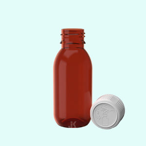 Botella redonda de jarabe PET Embalaje 100ml con tapa CR Ámbar Fábrica de Vietnam Servicio OEM ODM La mejor calidad M0763 - Product Image 2