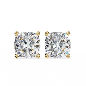 Beautiful 18K Gold Stud Earrings with Lab-Grown Diamond Trendy White Rose Yellow Gold Options for Parties - Product Image 1