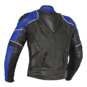 Hot Selling Black & Blue Racing Leather Breathable Windproof CE Armors Protections Custom Winter Motorcycle Jacket Men - Product Image 2