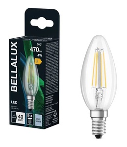 โคมไฟเทียนคริสตัล LED ใส E14 4W 4000K 470Lm (เบลลาลักซ์ 4058075592292) - Product Image 1
