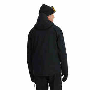 Chaqueta de esquí negra impermeable personalizada para hombre para tecnología Windstopper, capucha térmica cálida transpirable con cremallera, Snowboard de invierno Plus - Product Image 4