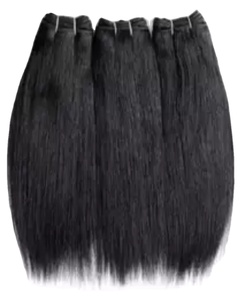 Extensiones de cabello de calidad superior Color de cabello humano natural 1B Paquetes de cabello de trama doble dibujado de un solo donante - Product Image 1