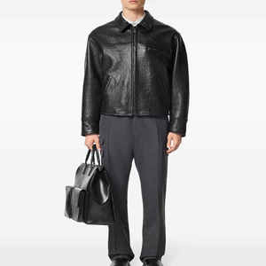 Chaquetas de Cuero y Lona Avirex de Invierno Hechas a Medida con Cuello Alto para Hombre - Product Image 4