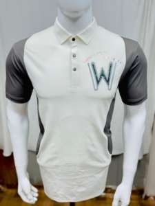 Camiseta sólida informal de moda moderna para hombre Getzo para cuello de polo con bordado de logotipo 'W' y tela de punto con mangas en contraste - Product Image 4