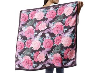 Handmade Luxurious <b>Silk</b> <b>Scarves</b> Printed Square Shaws Fouta Summer Style Adding Elegance to Any Outfit Made in India - Product Image 4