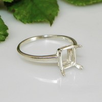 Meistverkauftes 925 Sterling Silber 18K Vergoldet Blei-/Nickelfrei Umweltfreundlich Halbgefertigte Krappenfassung 6x8mm Smaragd Schmuckzubehör