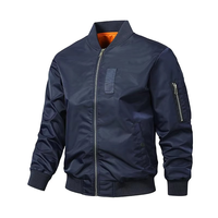 Logo personnalisé élégant printemps épais Ma1 remplissage col montant veste de pilote fermeture éclair complète hommes coton hiver Bomber veste