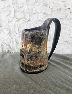 . Chope en corne avec logo personnalisé Tasse de qualité supérieure faite à la main Tasse en corne traditionnelle Tasse au design unique Tasse à boire Viking - Product Image 2