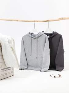 เสื้อฮู้ดขนแกะจิ้งจอก400สำหรับผู้ชายผ้าฝ้าย GSM ผสมสีเงิน - Product Image 3