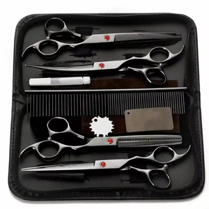 Professional Ceramic Handle Stainless Steel Barber Scissors <b>Set</b> Beauty Hair Cutting Shears with <b>Razor</b> Sharp Blades for Men Women - Product Image 1