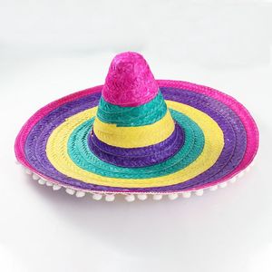 Sombrero mexicano colorido Sombrero de paja hecho a mano para decoración de fiesta, Festival - Product Image 1