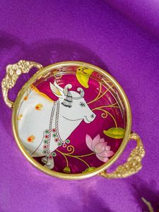 <b>copper</b> printed serving tray for festive table centerpiece <b>copper</b> printed serving tray with handcrafted artistic appeal - Product Image 2