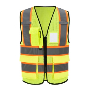 AIRO INDUSTRIES Chaleco de Seguridad Transpirable de Alta Visibilidad con Múltiples Bolsillos y Cremallera, Resistente, Unisex, Poliéster/Algodón, con Detección de Agujas - Product Image 1